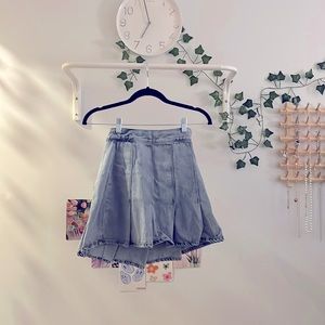 Pacsun denim pleated skirt